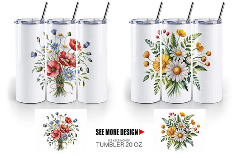 Tumbler Summer Wildflower Sublimation artnoy 