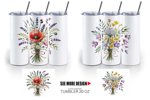 Tumbler Summer Wildflower Sublimation artnoy 