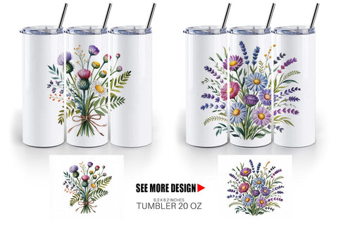 Tumbler Summer Wildflower Sublimation artnoy 