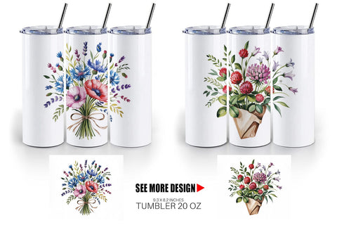 Tumbler Summer Wildflower Sublimation artnoy 
