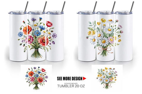 Tumbler Summer Wildflower Sublimation artnoy 