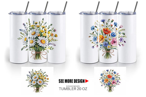 Tumbler Summer Wildflower Sublimation artnoy 