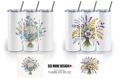 Tumbler Summer Wildflower Sublimation artnoy 