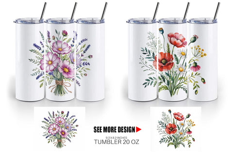 Tumbler Summer Wildflower Sublimation artnoy 