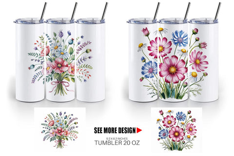 Tumbler Summer Wildflower Sublimation artnoy 