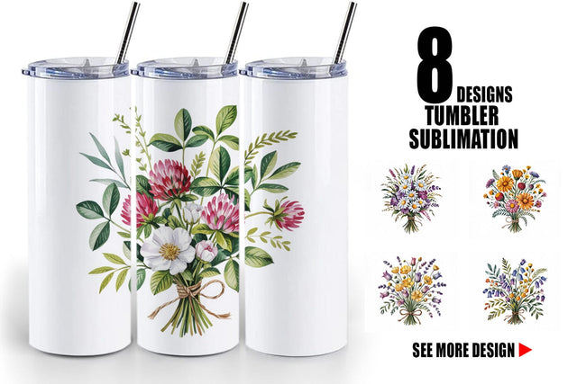 Tumbler Summer Wildflower Sublimation artnoy 