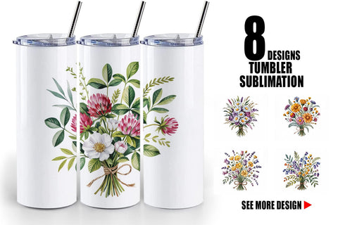 Tumbler Summer Wildflower Sublimation artnoy 