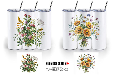 Tumbler Summer Wildflower Sublimation artnoy 