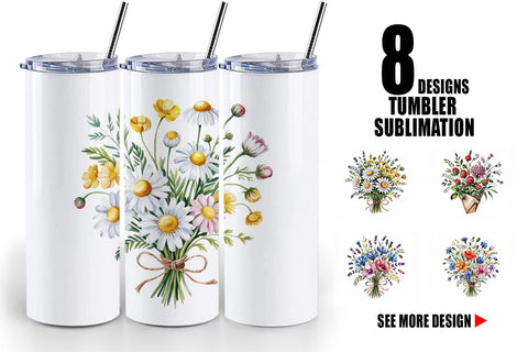 Tumbler Summer Wildflower Sublimation artnoy 