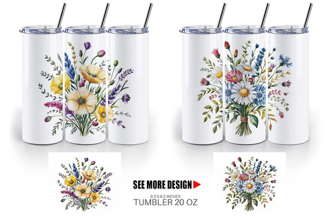 Tumbler Summer Wildflower Sublimation artnoy 