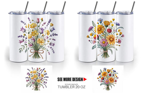 Tumbler Summer Wildflower Sublimation artnoy 