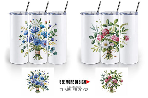 Tumbler Summer Wildflower Sublimation artnoy 