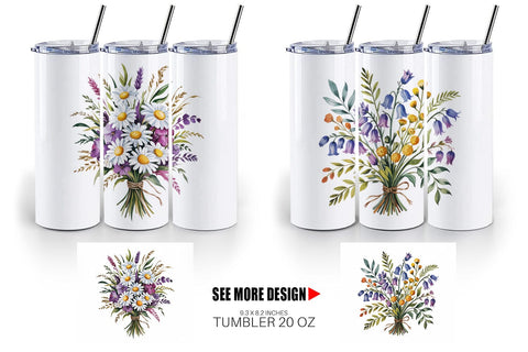 Tumbler Summer Wildflower Sublimation artnoy 