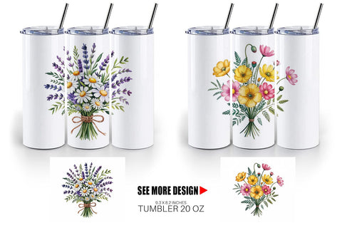 Tumbler Summer Wildflower Sublimation artnoy 