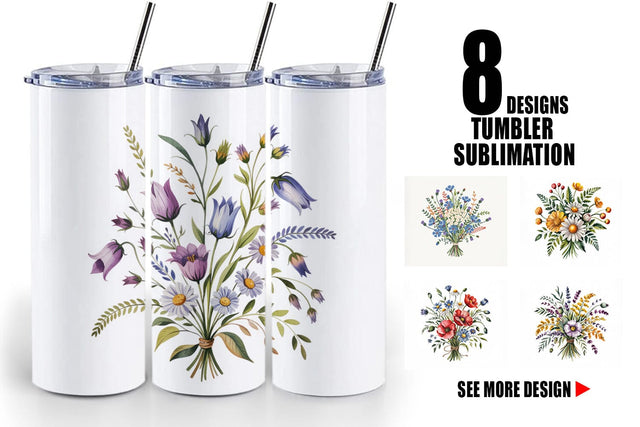 Tumbler Summer Wildflower Sublimation artnoy 