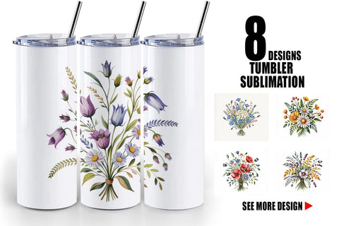 Tumbler Summer Wildflower Sublimation artnoy 