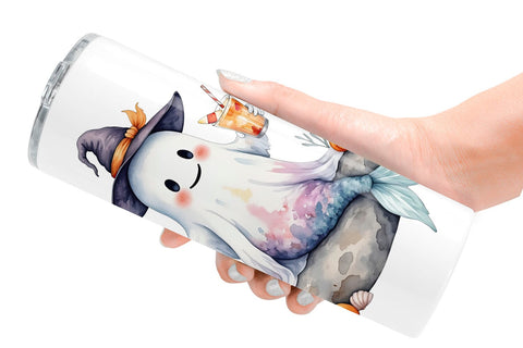 Tumbler Summerween Ghost Mermaids Sublimation artnoy 