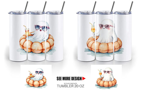 Tumbler Summerween Ghosts Sublimation artnoy 