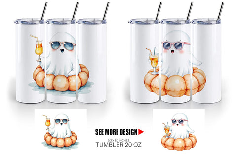 Tumbler Summerween Ghosts Sublimation artnoy 
