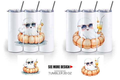 Tumbler Summerween Ghosts Sublimation artnoy 