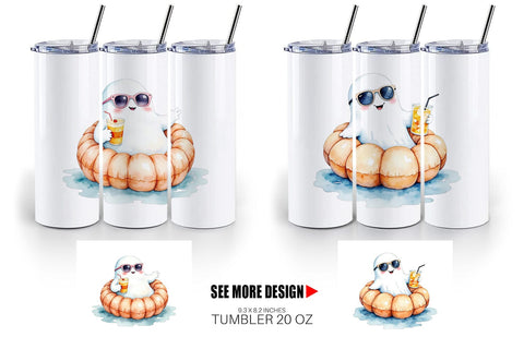 Tumbler Summerween Ghosts Sublimation artnoy 
