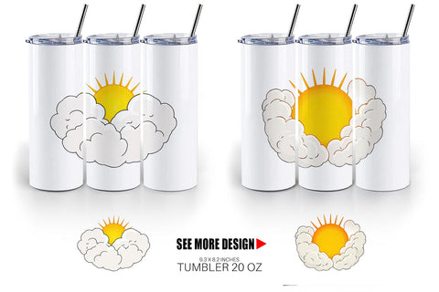 Tumbler Sun and Clouds Sublimation artnoy 