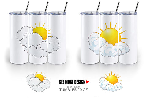 Tumbler Sun and Clouds Sublimation artnoy 