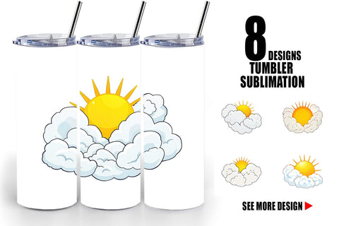 Tumbler Sun and Clouds Sublimation artnoy 