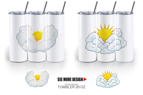 Tumbler Sun and Clouds Sublimation artnoy 