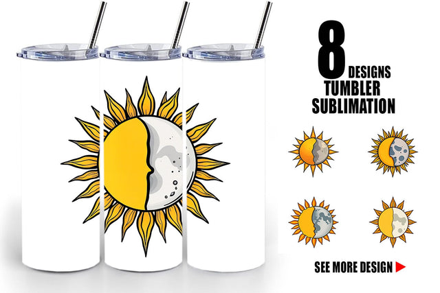 Tumbler Sun and Moon Sublimation artnoy 