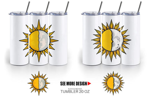 Tumbler Sun and Moon Sublimation artnoy 