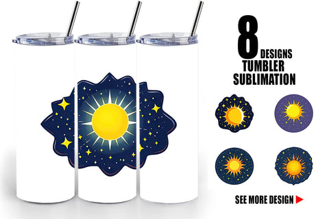 Tumbler Sun and Stars Sublimation artnoy 