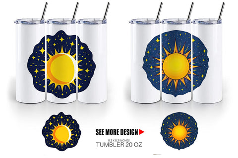 Tumbler Sun and Stars Sublimation artnoy 