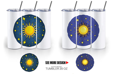 Tumbler Sun and Stars Sublimation artnoy 
