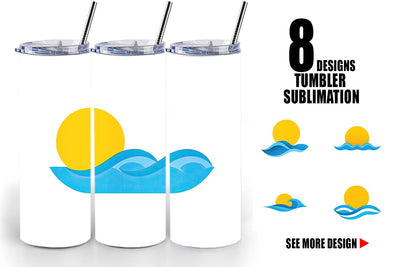 Tumbler Sun and Waves Sublimation artnoy 