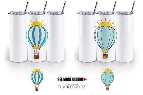 Tumbler Sun Hot Air Balloon Sublimation artnoy 