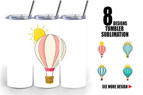 Tumbler Sun Hot Air Balloon Sublimation artnoy 
