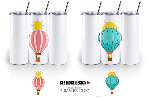 Tumbler Sun Hot Air Balloon Sublimation artnoy 