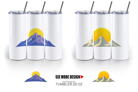 Tumbler Sun over Mountains Sublimation artnoy 