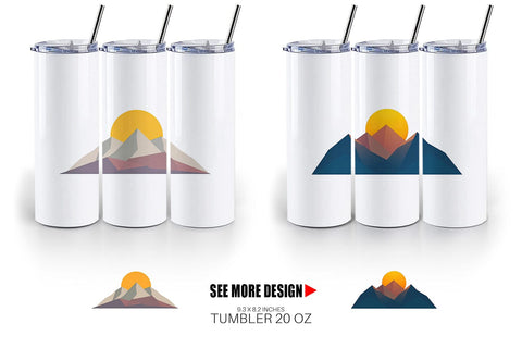 Tumbler Sun over Mountains Sublimation artnoy 