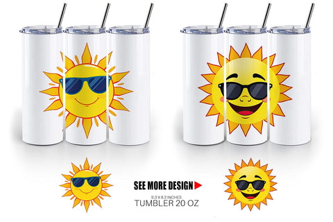 Tumbler Sun with Sunglasses Sublimation artnoy 