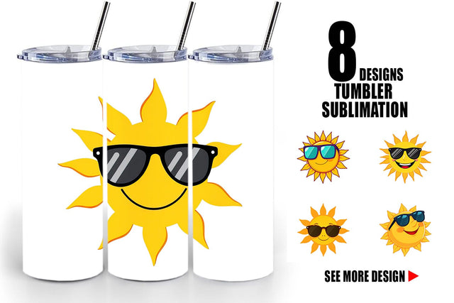 Tumbler Sun with Sunglasses Sublimation artnoy 