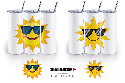 Tumbler Sun with Sunglasses Sublimation artnoy 