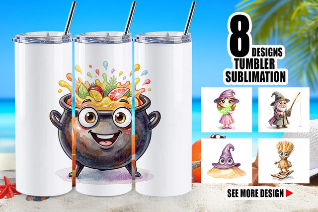Tumbler Sunburn Sorcery Summerween Sublimation artnoy 