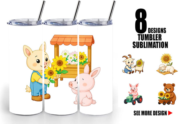 Tumbler Sunflower Farm Friends Sublimation artnoy 