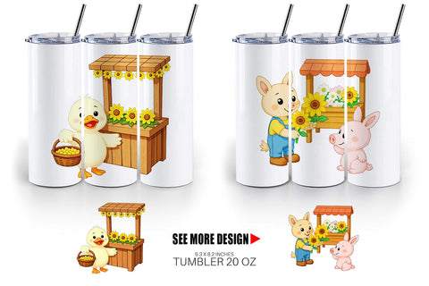 Tumbler Sunflower Farm Friends Sublimation artnoy 