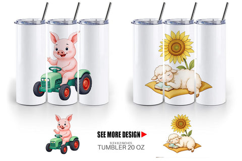 Tumbler Sunflower Farm Friends Sublimation artnoy 