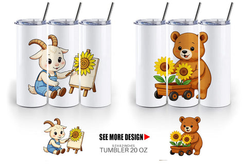 Tumbler Sunflower Farm Friends Sublimation artnoy 