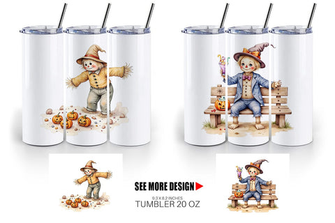 Tumbler Sunny Scarecrow Fun Sublimation artnoy 