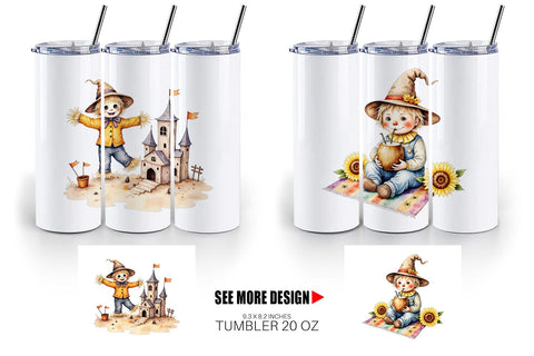 Tumbler Sunny Scarecrow Fun Sublimation artnoy 